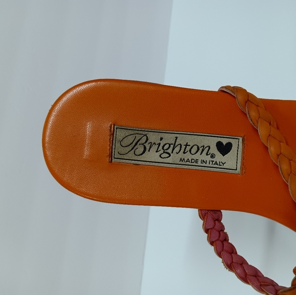 ** SINGLE LEFT SHOE ** Brighton Cassidy Leather Sandal Thong Orange - Picture 5 of 12